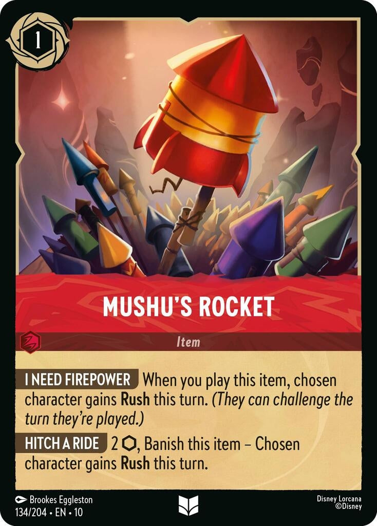Image for Mushu's Rocket (134/204) (Whispers in the Well) (10) - Disney Lorcana