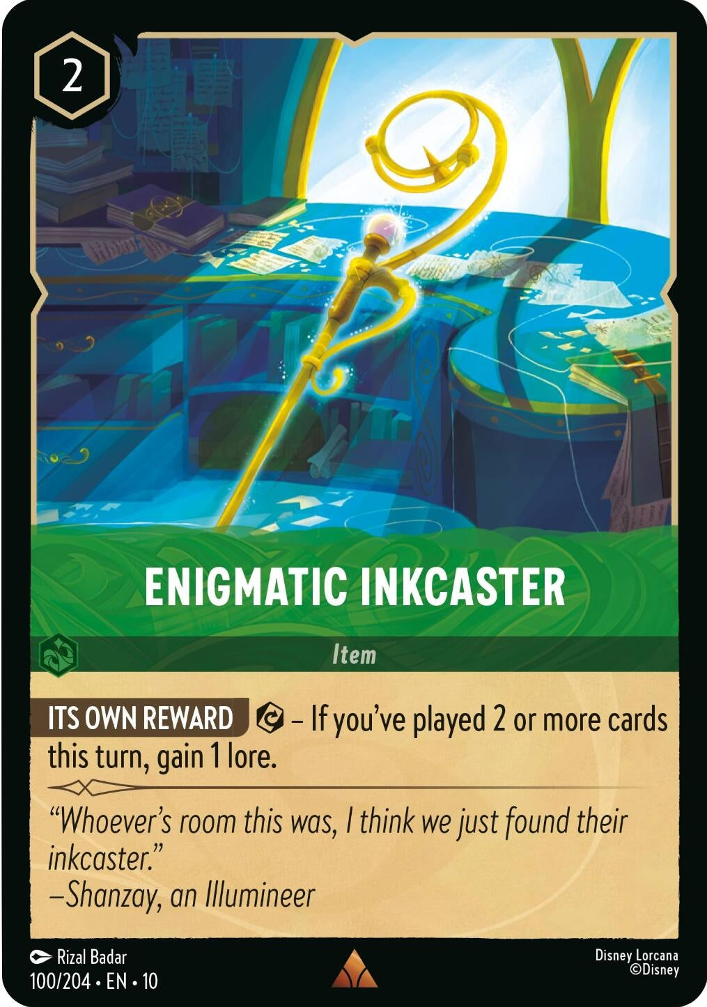 Image for Enigmatic Inkcaster (100/204) (Whispers in the Well) (10) - Disney Lorcana