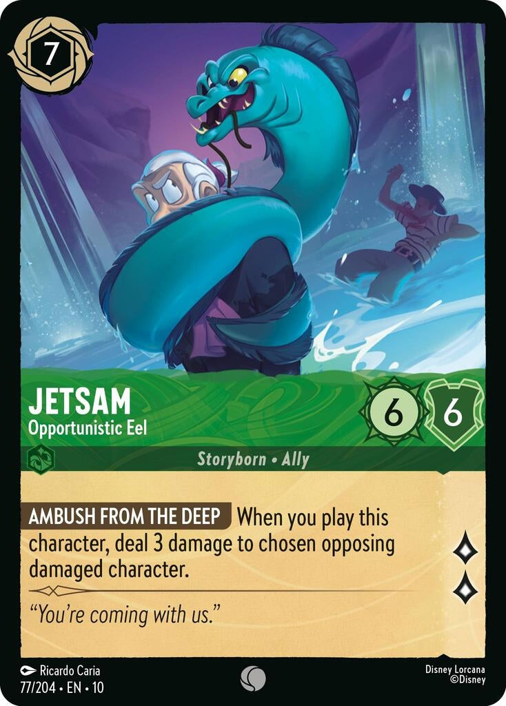 Image for Jetsam - Opportunistic Eel (77/204) (Whispers in the Well) (10) - Disney Lorcana