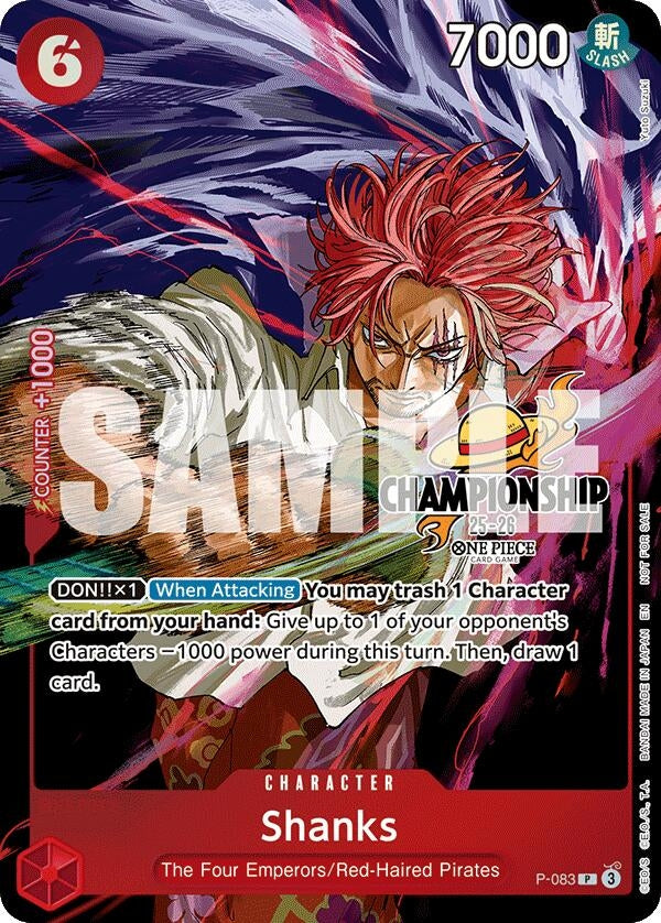 Image for Shanks (CS 25-26 Event Pack Finalist Ver.) (P-083) (One Piece Promotion Cards) (OP-PR) - One Piece Card Game