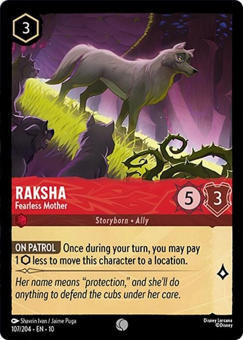 Image for Raksha - Fearless Mother (107/204) (Whispers in the Well) (10) - Disney Lorcana