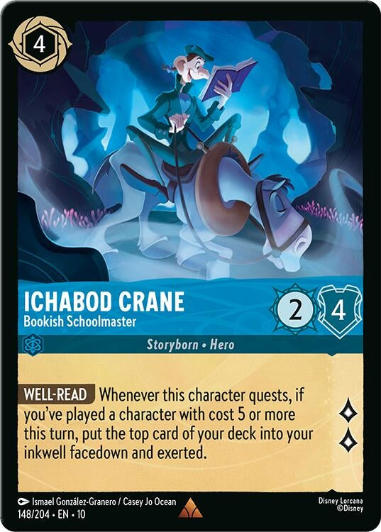 Image for Ichabod Crane - Bookish Schoolmaster (148/204) (Whispers in the Well) (10) - Disney Lorcana
