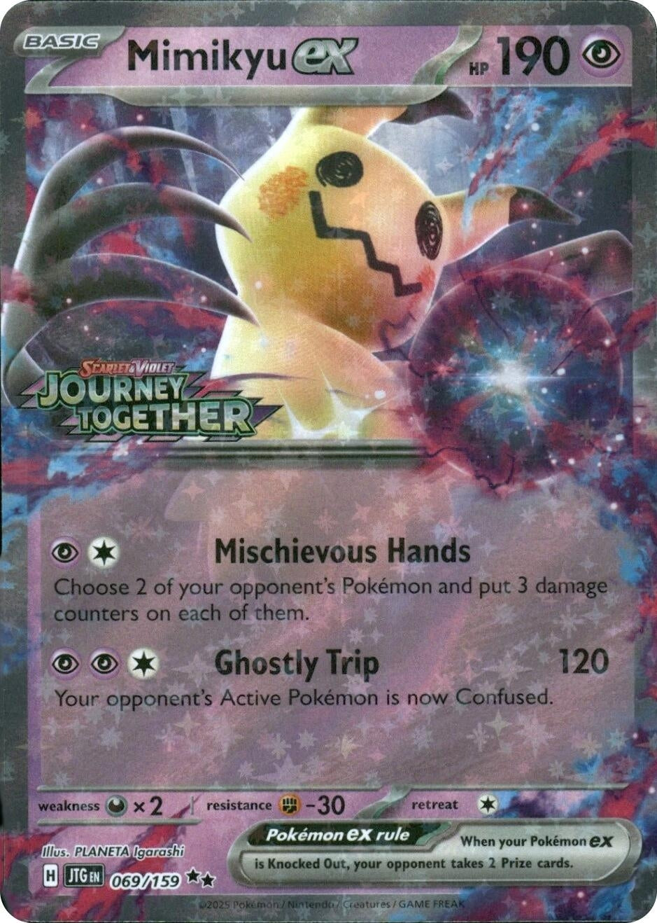 Image for Mimikyu ex (Journey Together Stamped) (069/159) (Miscellaneous Cards & Products) (MCAP) - Pokemon