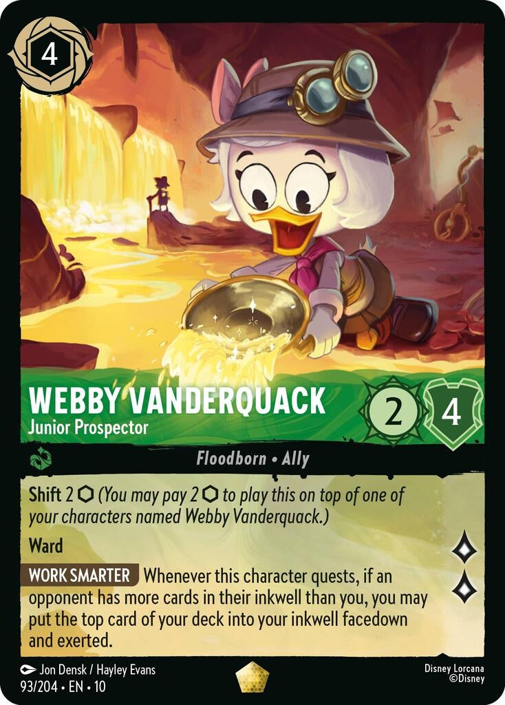 Image for Webby Vanderquack - Junior Prospector (93/204) (Whispers in the Well) (10) - Disney Lorcana