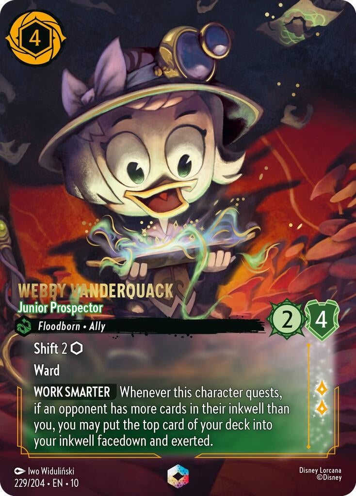 Image for Webby Vanderquack - Junior Prospector (Enchanted) (229/204) (Whispers in the Well) (10) - Disney Lorcana