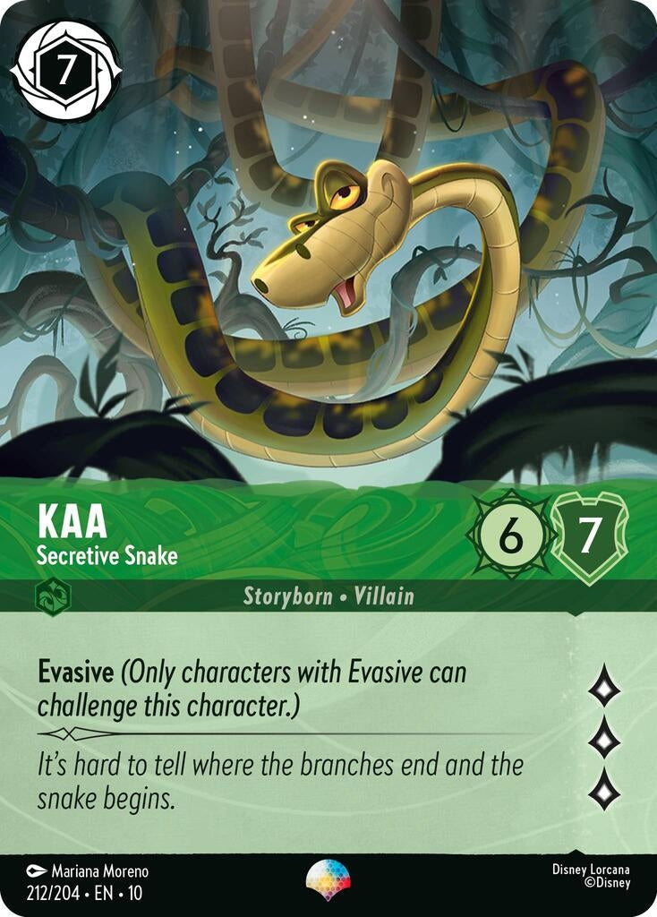 Image for Kaa - Secretive Snake (Epic) (212/204) (Whispers in the Well) (10) - Disney Lorcana
