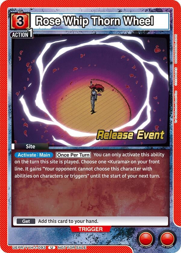Image for Rose Whip Thorn Wheel (UEPR/YYH-1-093) (UE13BT: Yu Yu Hakusho: Ghost Files Release Event Cards) (UE13BT_RE) - Union Arena