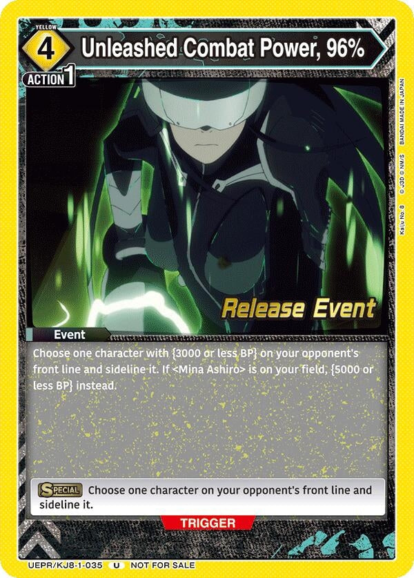 Image for Unleashed Combat Power, 96% (UEPR/KJ8-1-035) (UE12BT: Kaiju No. 8 Release Event Cards) (UE12BT_RE) - Union Arena