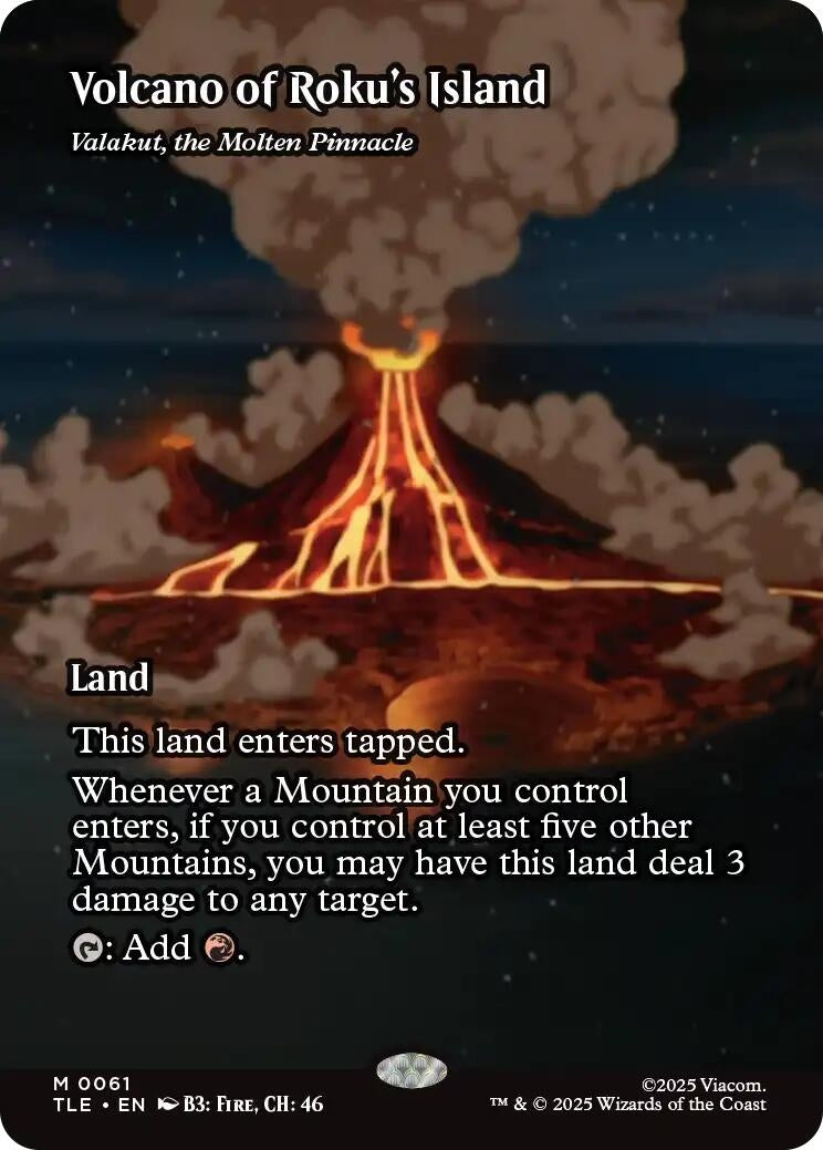 Volcano of Roku's Island - Valakut, the Molten Pinnacle (Borderless) (61) (Avatar: The Last Airbender: Eternal-Legal)