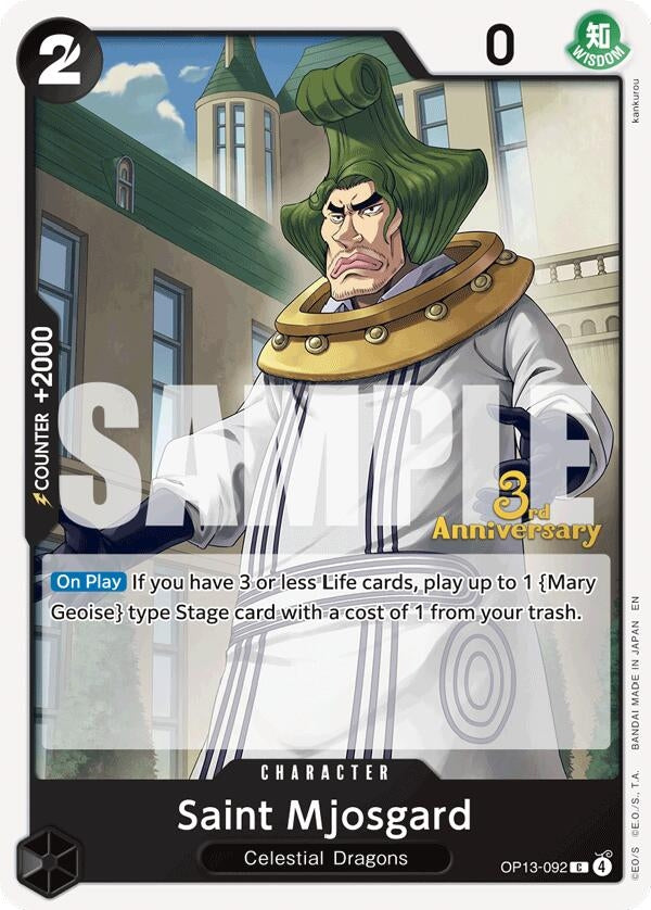 Image for Saint Mjosgard (OP13-092) (Carrying On His Will: 3rd Anniversary Tournament Cards) (OP13 ANN) - One Piece Card Game