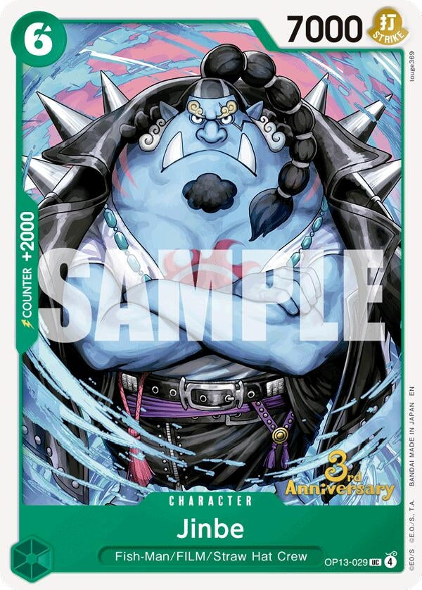 Image for Jinbe (OP13-029) (Carrying On His Will: 3rd Anniversary Tournament Cards) (OP13 ANN) - One Piece Card Game