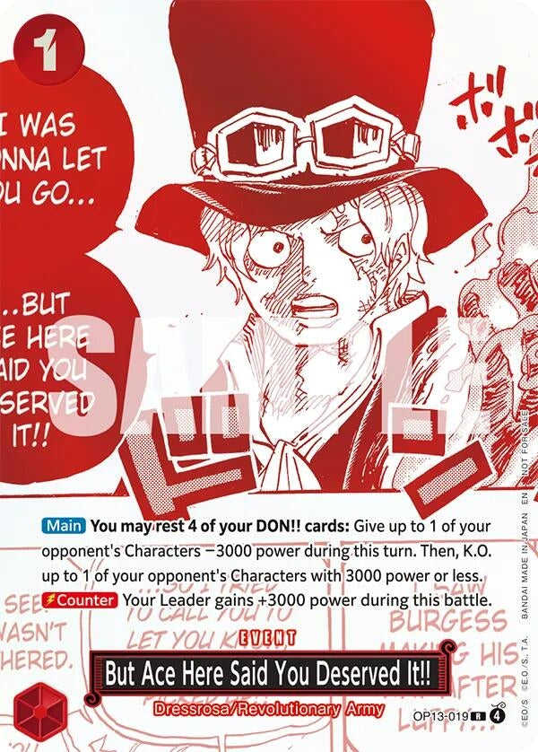 But Ace Here Said You Deserved It!! (3rd Anniversary Treasure Campaign Pack) (OP13-019) (One Piece Promotion Cards)