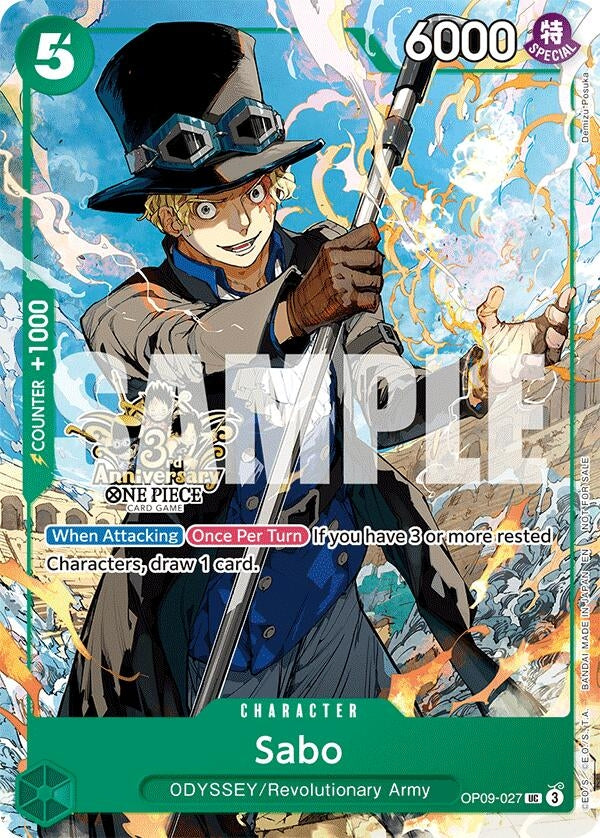 Image for Sabo - OP09-027 (3rd Anniversary Tournament 3 Brothers Pack) (OP09-027) (Carrying On His Will: 3rd Anniversary Tournament Cards) (OP13 ANN) - One Piece Card Game