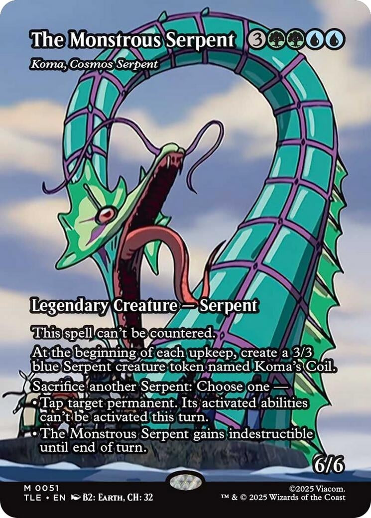 The Monstrous Serpent - Koma, Cosmos Serpent (Borderless) (51) (Avatar: The Last Airbender: Eternal-Legal)
