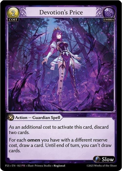 Image for Devotion's Price (102) (Promotional Cards) (P) - Grand Archive TCG