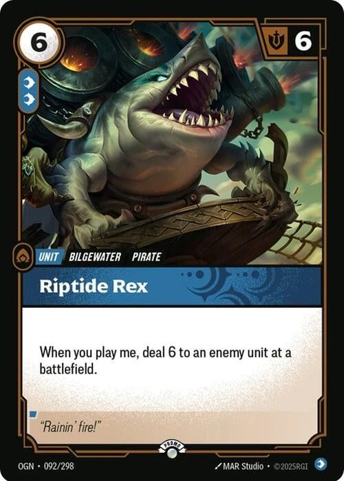 Image for Riptide Rex (092/298) (Riftbound Organized Play Promotional Cards) (OPP) - Riftbound: League of Legends Trading Card Game