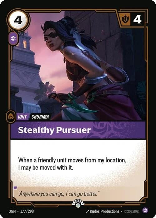 Image for Stealthy Pursuer (177/298) (Riftbound Organized Play Promotional Cards) (OPP) - Riftbound: League of Legends Trading Card Game