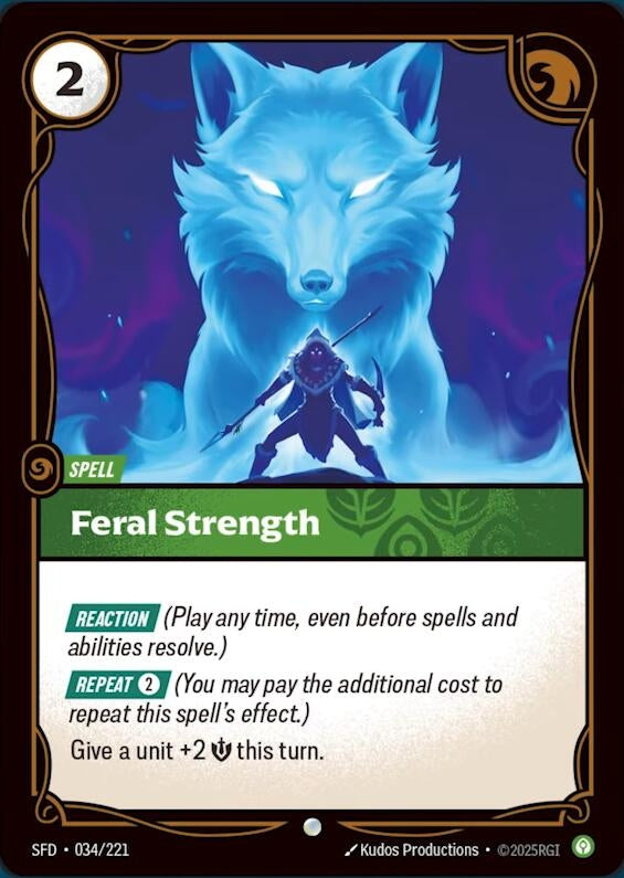 Image for Feral Strength (034/221) (Spiritforged) (SFD) - Riftbound: League of Legends Trading Card Game