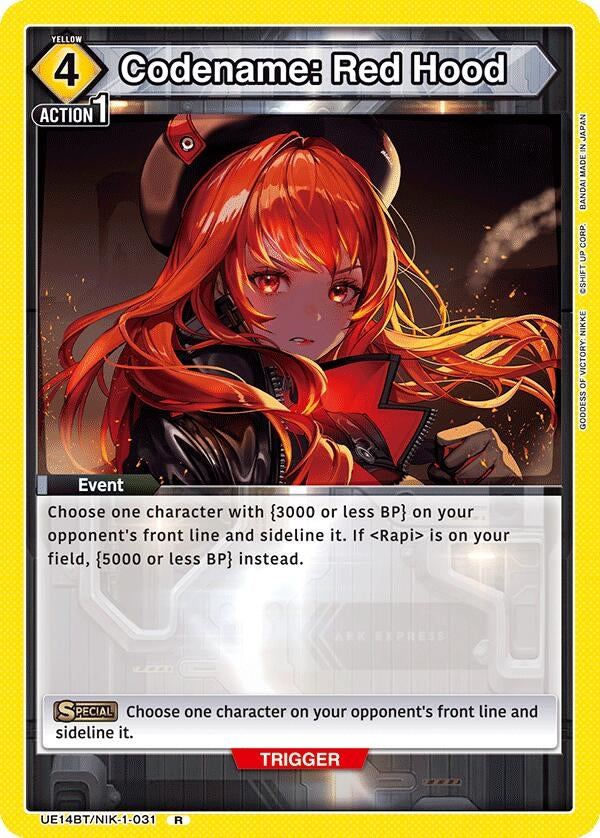 Image for Codename: Red Hood (UE14BT/NIK-1-031) (UE14BT: GODDESS OF VICTORY: NIKKE) (UE14BT) - Union Arena