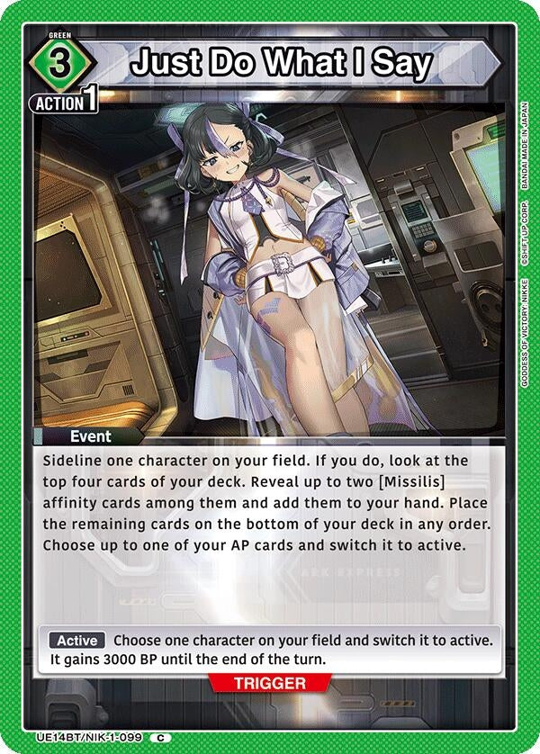 Image for Just Do What I Say (UE14BT/NIK-1-099) (UE14BT: GODDESS OF VICTORY: NIKKE) (UE14BT) - Union Arena