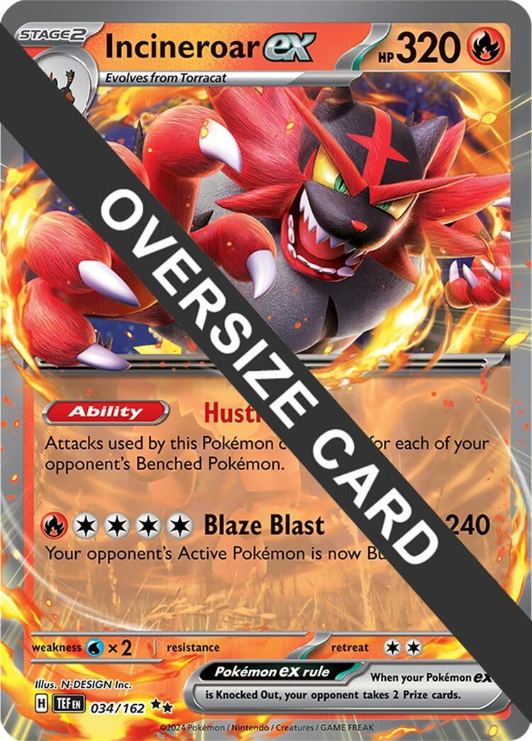 Image for Incineroar ex (034/162) (Jumbo Cards) (PR) - Pokemon
