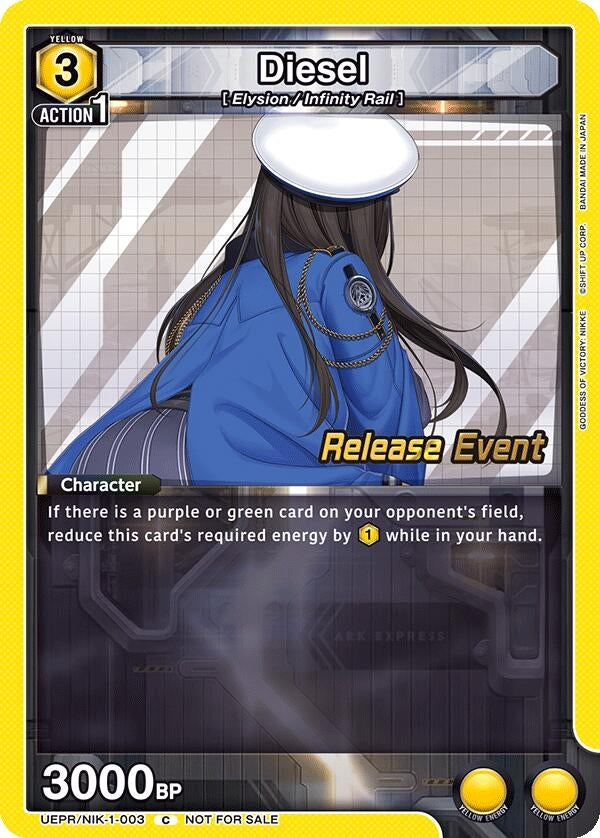Image for Diesel (UEPR/NIK-1-003) (UE14BT: GODDESS OF VICTORY: NIKKE Release Event Cards) (UE14BT_RE) - Union Arena