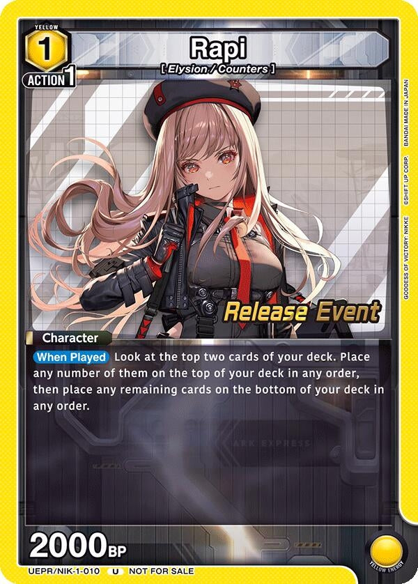 Image for Rapi (010) (UEPR/NIK-1-010) (UE14BT: GODDESS OF VICTORY: NIKKE Release Event Cards) (UE14BT_RE) - Union Arena