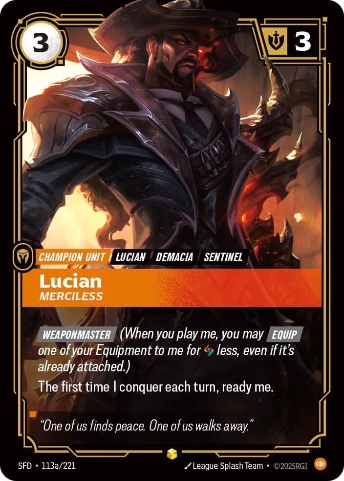 Image for Lucian - Merciless (Alternate Art) (113a/221) (Spiritforged) (SFD) - Riftbound: League of Legends Trading Card Game