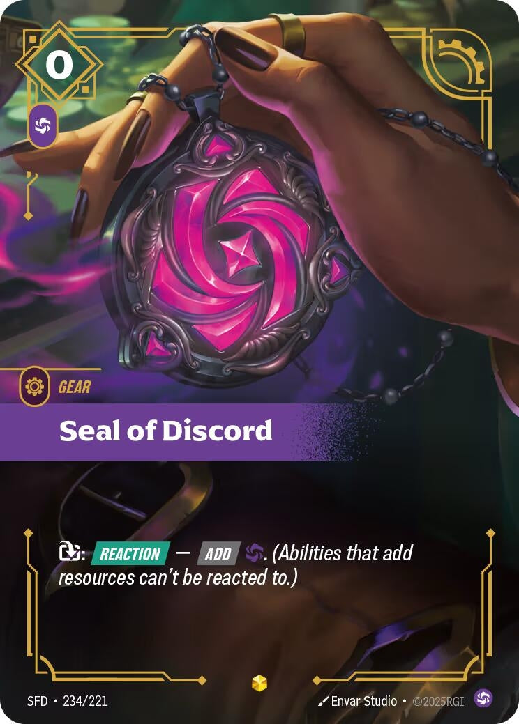 Image for Seal of Discord (Overnumbered) (234/221) (Spiritforged) (SFD) - Riftbound: League of Legends Trading Card Game