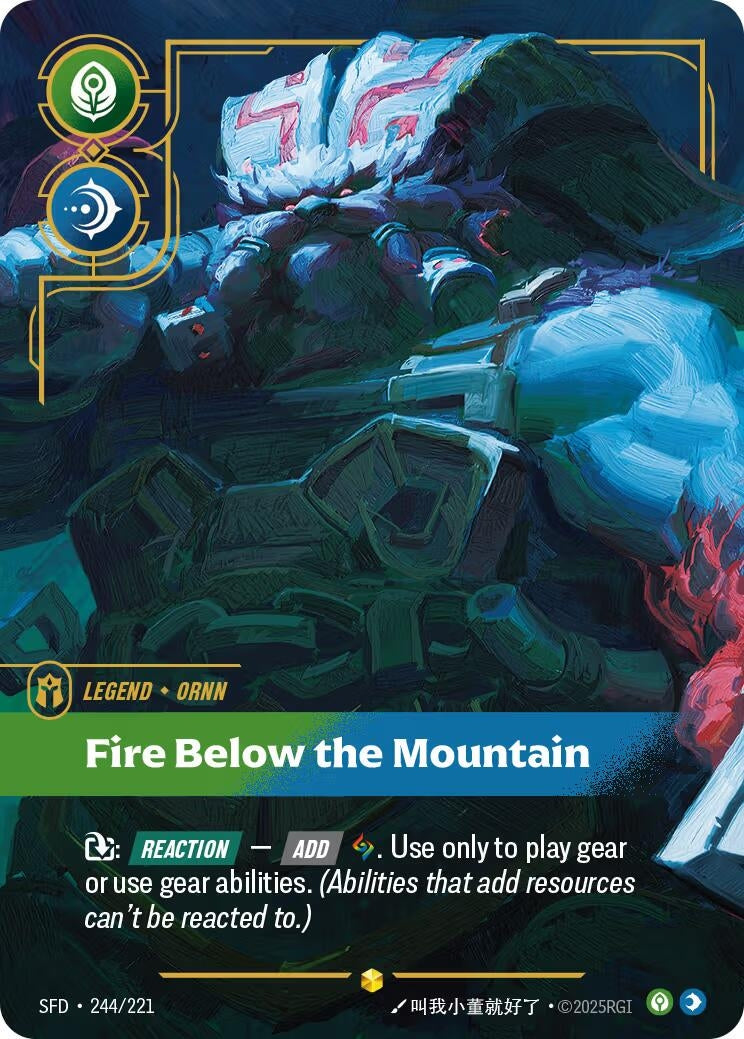 Image for Ornn - Fire Below the Mountain (Overnumbered) (244/221) (Spiritforged) (SFD) - Riftbound: League of Legends Trading Card Game