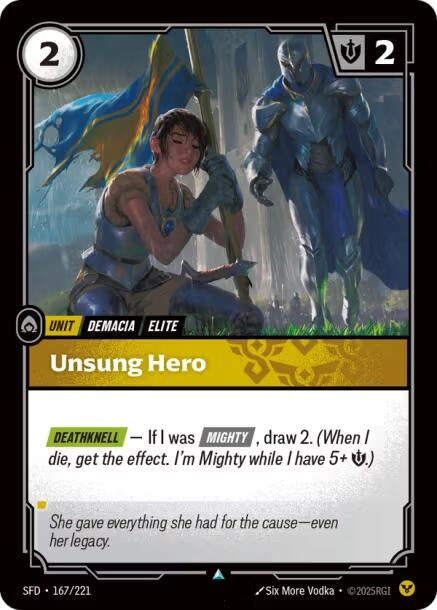 Image for Unsung Hero (167/221) (Spiritforged) (SFD) - Riftbound: League of Legends Trading Card Game