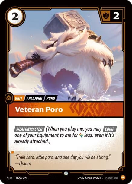 Image for Veteran Poro (099/221) (Spiritforged) (SFD) - Riftbound: League of Legends Trading Card Game