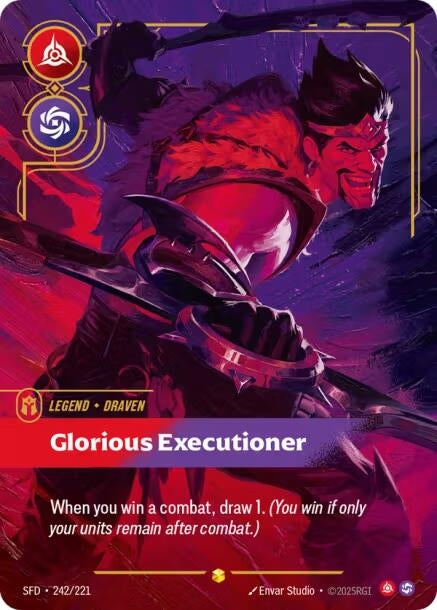 Image for Draven - Glorious Executioner (Overnumbered) (242/221) (Spiritforged) (SFD) - Riftbound: League of Legends Trading Card Game