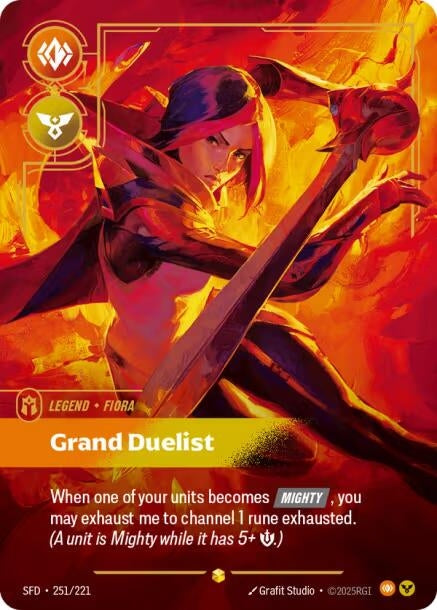 Image for Fiora - Grand Duelist (Overnumbered) (251/221) (Spiritforged) (SFD) - Riftbound: League of Legends Trading Card Game
