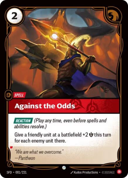 Image for Against the Odds (001/221) (Spiritforged) (SFD) - Riftbound: League of Legends Trading Card Game