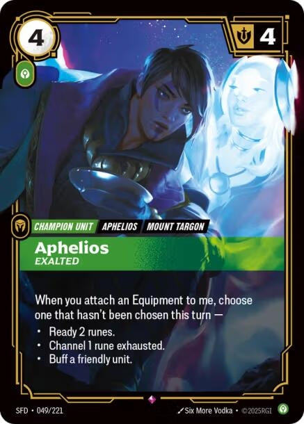 Image for Aphelios - Exalted (049/221) (Spiritforged) (SFD) - Riftbound: League of Legends Trading Card Game