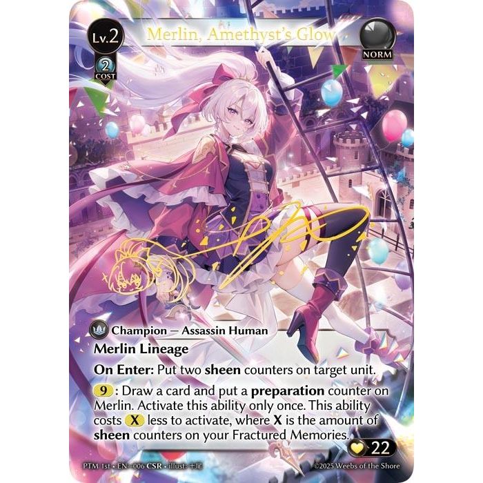 Image for Merlin, Amethyst's Glow (CSR) (006) (Phantom Monarchs) - Grand Archive TCG
