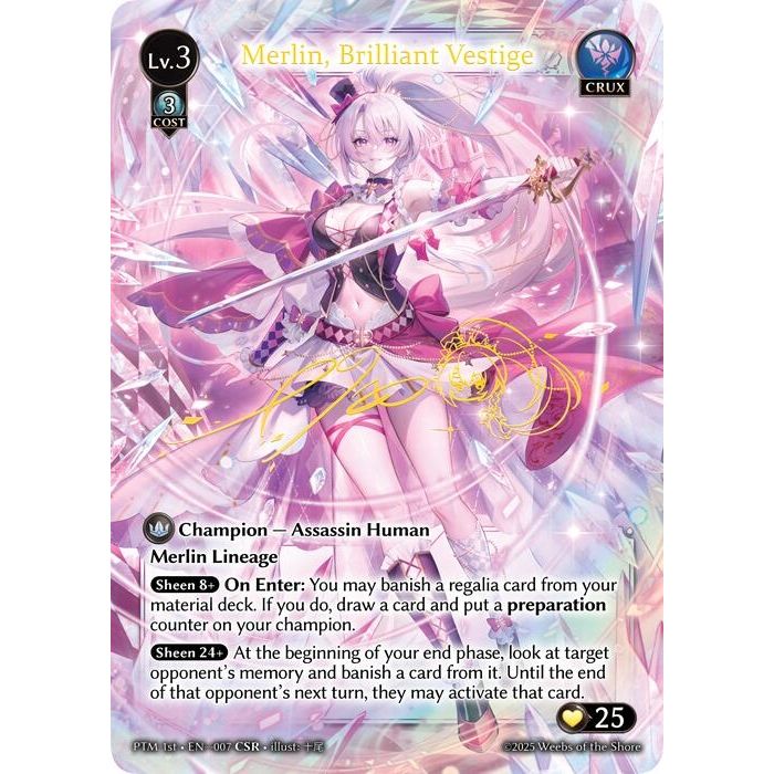 Image for Merlin, Brilliant Vestige (CSR) (007) (Phantom Monarchs) - Grand Archive TCG