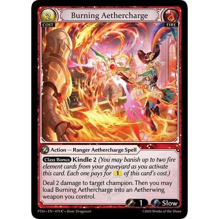Image for Burning Aethercharge (Curio Foil) (079) (Phantom Monarchs) - Grand Archive TCG