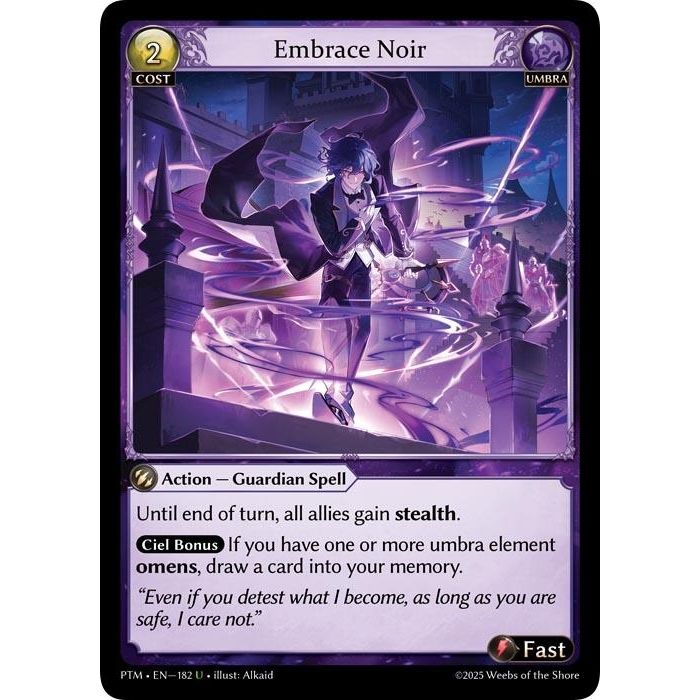 Image for Embrace Noir (Curio Foil) (182) (Phantom Monarchs) - Grand Archive TCG
