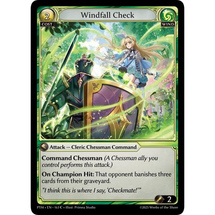 Image for Windfall Check (Curio Foil) (163) (Phantom Monarchs) - Grand Archive TCG