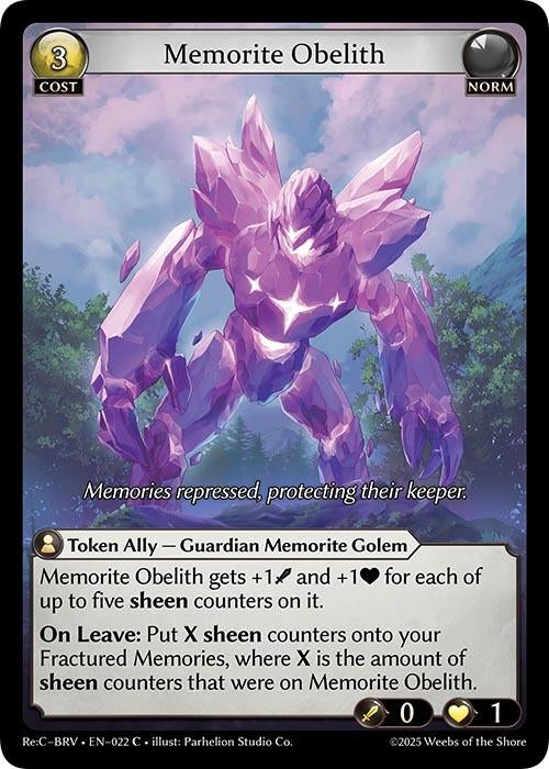 Image for Memorite Obelith (022) (Merlin Re: Collection, Brilliant Vestige) (BRLVST) - Grand Archive TCG
