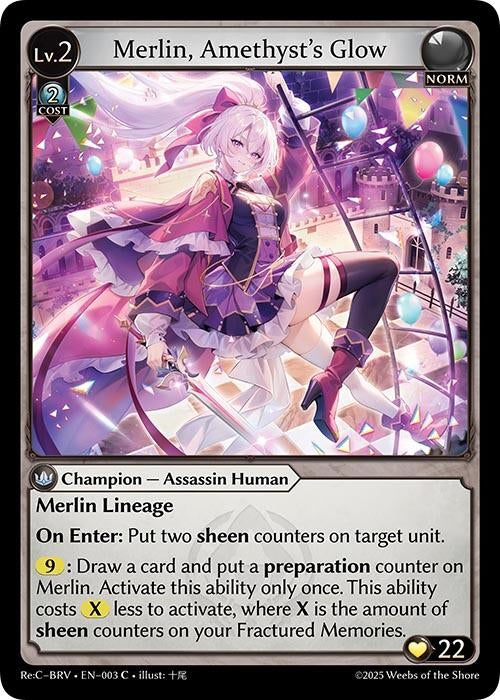 Image for Merlin, Amethyst's Glow (003) (Merlin Re: Collection, Brilliant Vestige) (BRLVST) - Grand Archive TCG