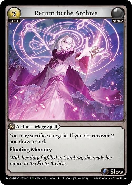 Image for Return to the Archive (027) (Merlin Re: Collection, Brilliant Vestige) (BRLVST) - Grand Archive TCG