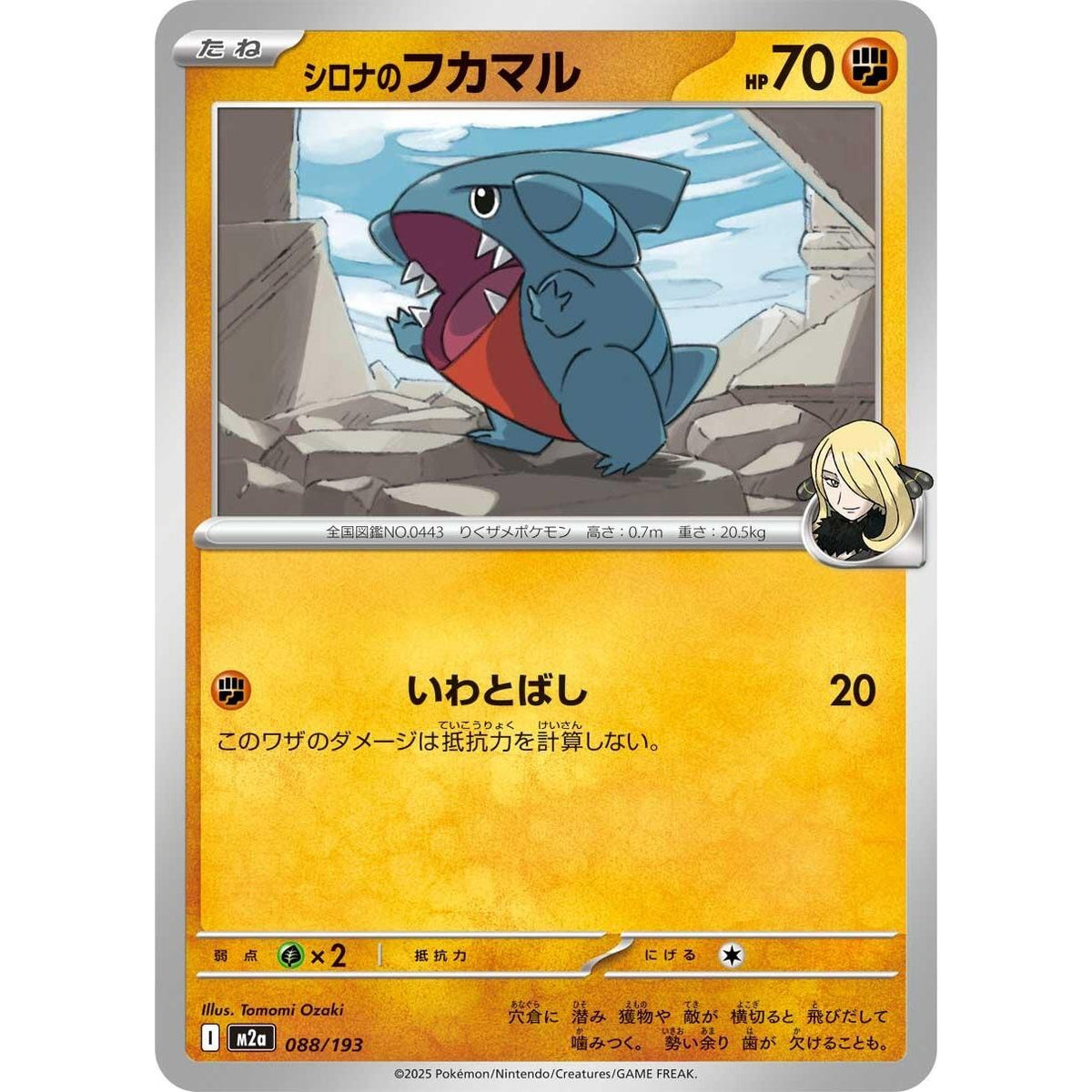 Image for Cynthia's Gible (088/193) (M2a: High Class Pack: MEGA Dream ex) - Pokemon Japan