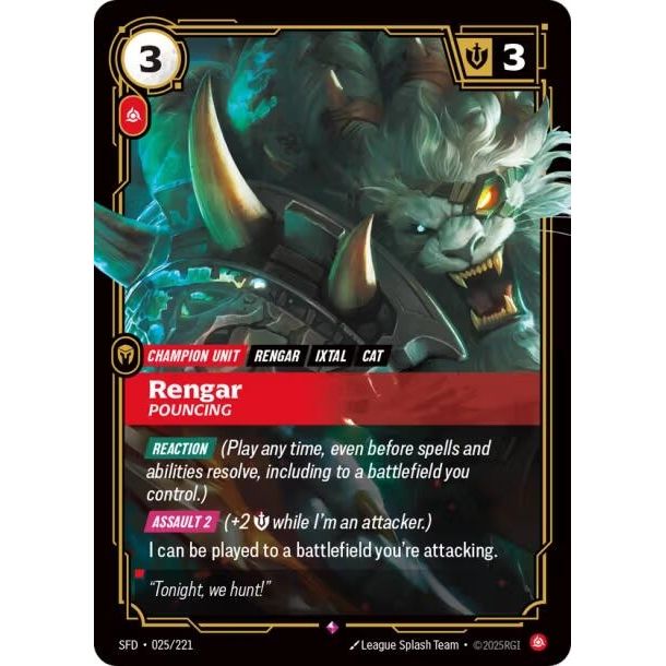 Rengar - Pouncing (025/221) (Spiritforged) - PokeBox USA