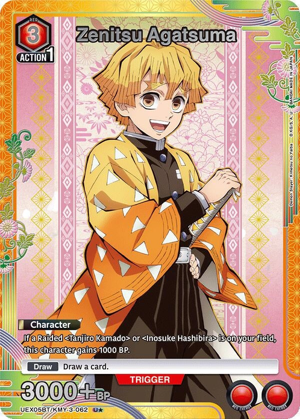Image for Zenitsu Agatsuma (U*) (UEX05BT/KMY-3-062) (UEX05BT: Demon Slayer: Kimetsu no Yaiba Vol.2) (UEX05BT) - Union Arena