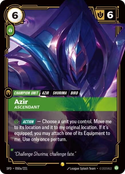 Azir - Ascendant (Alternate Art) (050a/221) (Spiritforged)
