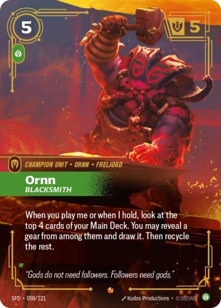 Image for Ornn - Blacksmith (058/221) (Spiritforged) (SFD) - Riftbound: League of Legends Trading Card Game