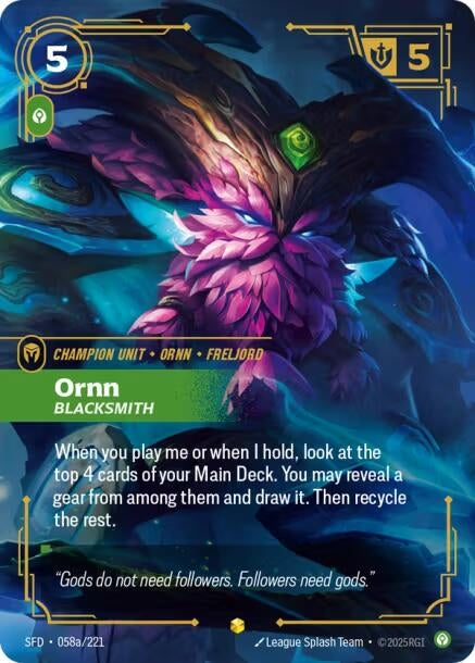Image for Ornn - Blacksmith (Alternate Art) (058a/221) (Spiritforged) (SFD) - Riftbound: League of Legends Trading Card Game